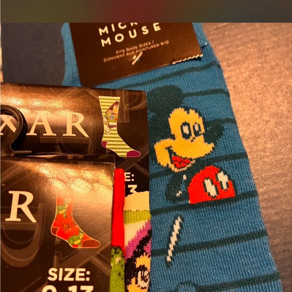 Pixar Crew Socks Trio - Green, Red, Blue